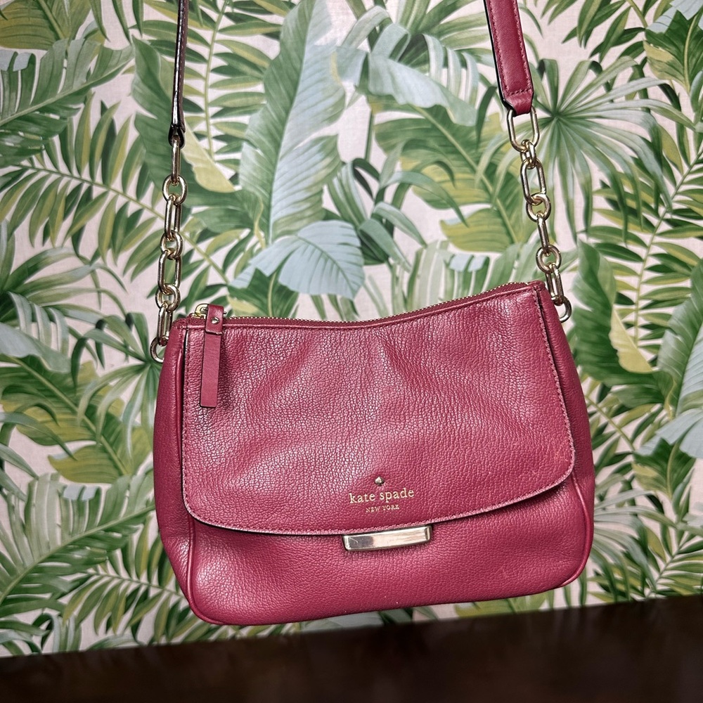 Kate Spade Burgundy Leather Shoulder Bag